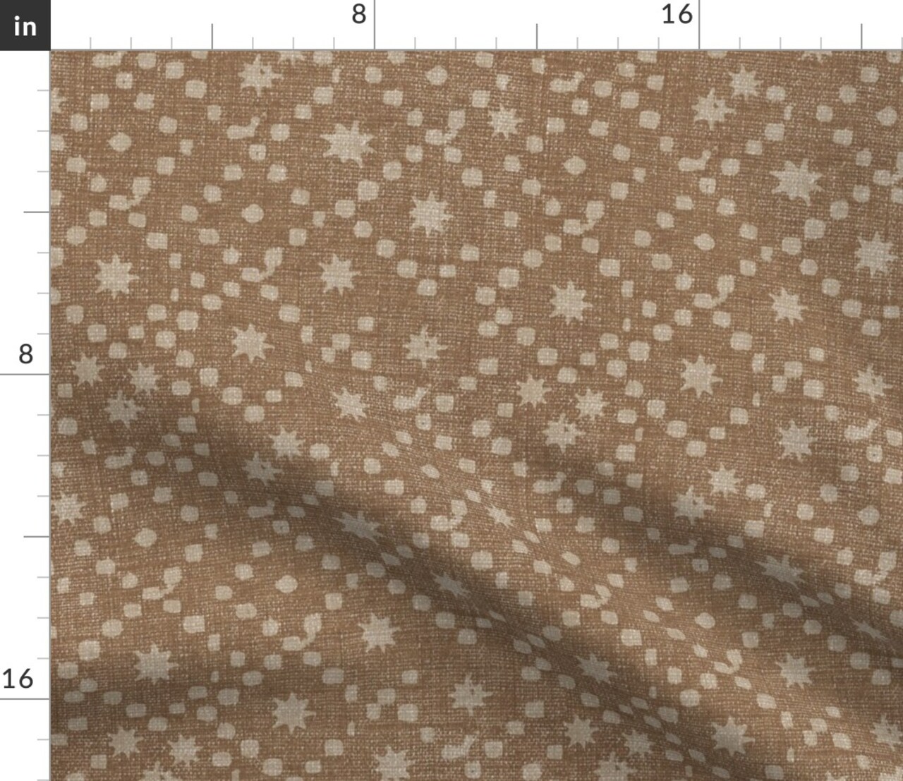 Bohemian Rustic Cottagecore Modern Farmhouse Broken Grid Faded Distressed Vintage Farmhouse Geometric Stars Dots Grid Cabincore Earth Tone Custom Printed Fabric by Spoonflower Various Fabrics by the Yard or Fat Quarter
